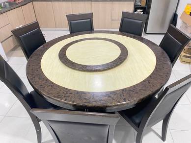 Round Marble Dining Table with 8 Chairs