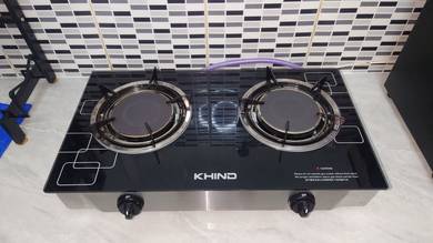 KHIND 2-Burner Glass Top Gas Stove