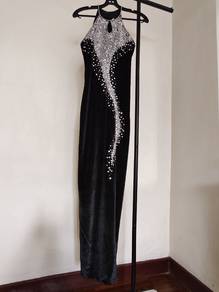 elegance velvet evening gown