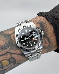 Custom Seiko Mod 39mm Black “Kplorer II” GMT