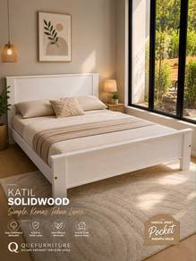 katil kayu solidwood Queen