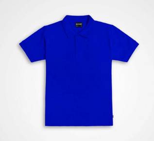 T-shirt plain polo short sleeve royal blue