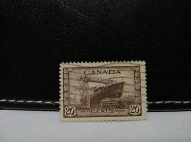 1942 Canada Stamp Ship Building Shipyard