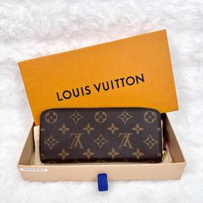 LV Clemence Brown Monogram Zip Long Wallet