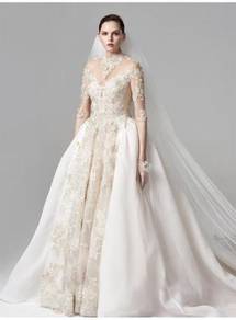 Cream long sleeve wedding bridal dress gown RB1346