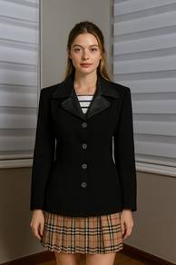 Sisley vintage leather wool designer BLAZER S 8149