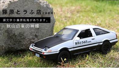 Diecast 1:28 Initial-D Toyota AE86 car black-white