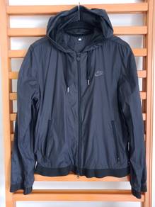 Nike small swoosh black nylon jogger parka jacket