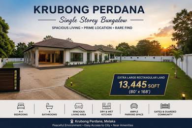 Bungalow House For Sale in Krubong,MLK