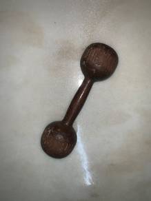 Wood Dumbbell-Vintage