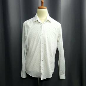 Zara Slim Fit Polka Dot Long Sleeve Shirt