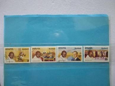 1979 Staffa Scotland Stamp Mahatma Gandhi