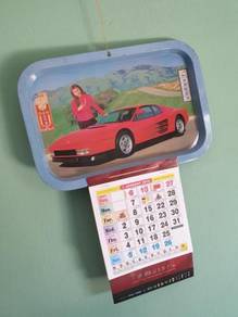 (B490) Vintage Metal Tray Calendar Display