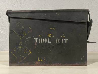 vintage metal ammo box often repurposed as a multi