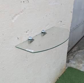 YA32Q Rak Kaca 2 Feet Wall Mounted Glass Shelf Ra