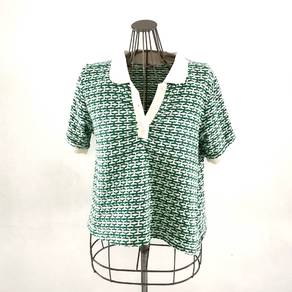 Zara Cropped Women's Green and White T-shirt