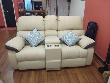 2 Seater Recliner Sofa with Storage & Cup Holders