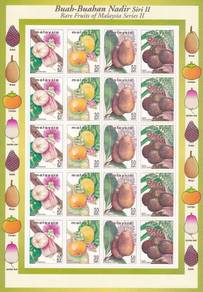 Mint Stamp Sheet Rare Fruit Malaysia 1999