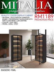 Quality 2 Glass Door Display Cabinet With Led 