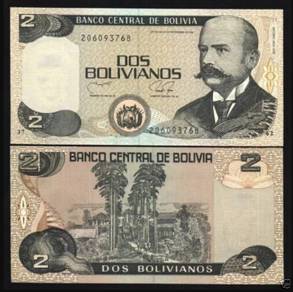 Bolivia 2 Bolivianos 1990 - Pick P202b