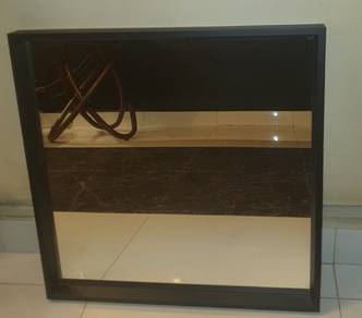 Nissedal Large Black Framed Mirror 65×65cm