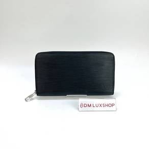 Preloved LV Black Epi Zippy Long Wallet SHW