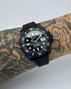 Custom Seiko Mod 40mm Matte Black Submariner