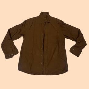 MUJI Olive-Colored Buttoned Long Sleeve Shirt