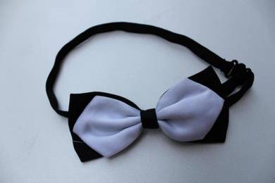 Diamond White Black Adjustable Men Bowtie Bow Tie