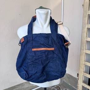BJ denim shoulder tote bag