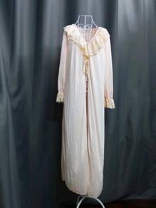 Sorella lace trim long slip cardigen nightwear