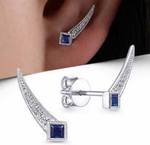 gorgeous blue cubic zirconia 925 sterling silver