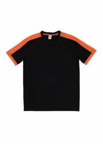 Tshirt Baju Quickdry V Neck Black/Orange QD5202