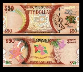 Guyana 50 Dollars 2016 50th Commemorative AC