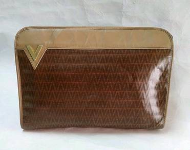 Valentino Clutch bag Second bag Brown Gold Authent