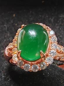 Hijau Tua Ais Kaca 100% Jadeit Burma Asli Type A