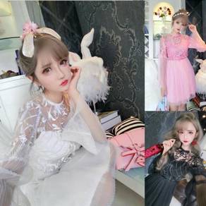 White pink black bridesmaid prom dress RBP0664