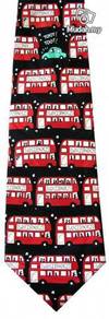 London Double Decker Bus Transport Silk Neck Tie