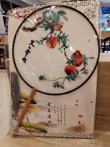 Chinese Style Embroidered Round Fan (Tuanshan)