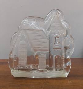 Christmas glass tealight candle holder