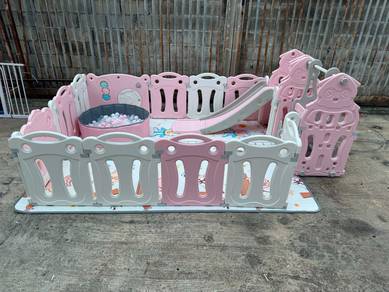 10x6ft Baby Playpen Swing Slide Play Yard Kids