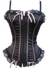 CS004 Black Satin Corset Bustier Shaper Slimming