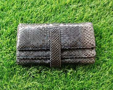 Real snakeskin leather long wallet kulit ular