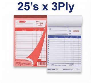 Bill book 25'S x 3ply 5"x 8" buku Resit (4 books)