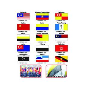 Set 3 x 6 ft (Polymesh) Bendera 15 Negeri