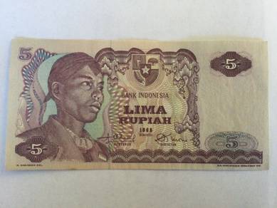 Indonesia 5 rupiah 1968 XNV UNC Banknote