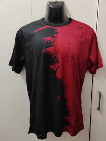 ITEM BARU_T-Shirt Maroon_Black #T002
