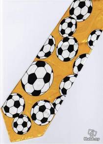 Football Soccer Sport Game YELLOW Cartoon Neck Tie