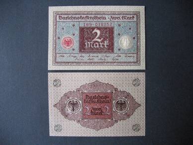 Germany 2 Mark 1920  RED Seal  unc