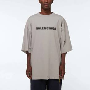 Balenciaga Blurry Logo Tee 'Steel Grey/Black